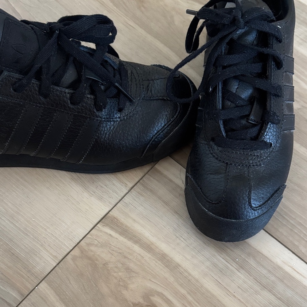 Adidas Men's Black Leather Sneakers